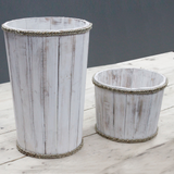 Lrg Nautical Display Tub - Whitewash 45x32cm