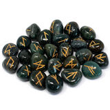 Runes Stone Set in Pouch  - Bloodstone