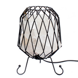 Mesh Salt Rock Brazier, White Salt Chunks, Cable & Bulb