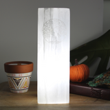 Selenite Block Lamp 25cm - Tree of Life