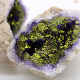 Coloured Calsite Geodes - Natural Rock - Purple & Gold