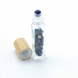 Gemstone Essential Oil Roller Bottle - Sodalite  - Wooden Cap