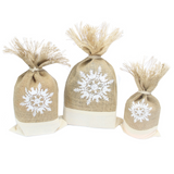 Danish Pouch Set of 3 - White & Snowflake