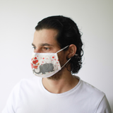 Reusable Fashion Face Mask - Love Elephants (Adult)