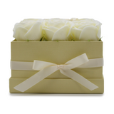 Soap Flower Gift Bouquet - 9 Cream Roses - Square