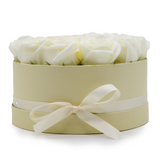 Soap Flower Gift Bouquet - 14 Cream Roses - Round