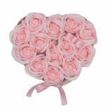 Soap Flower Gift Bouquet - 13 Pink Roses - Heart