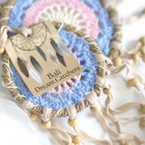 Pastel Blue Macramé Dream Catcher 9cm (asst colours)