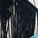 Black Macrame Hanging Shelves - Turquoise