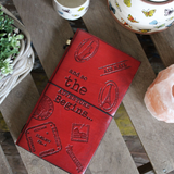 Handmade Leather  Journal- The Adventure Begins - Red - (80 pages)