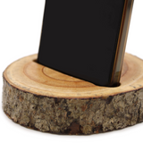 Small Log Phone Holder (slot) - Natural