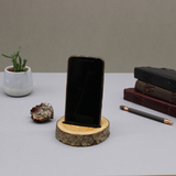 Small Log Phone Holder (slot) - Natural