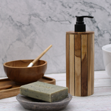 Natural Teakwood Soap Dispenser - Round