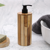 Natural Teakwood Soap Dispenser - Round