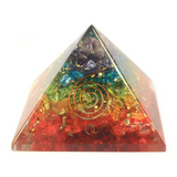 Lrg Orgonite Pyramid 70mm - Chakra Gemchips