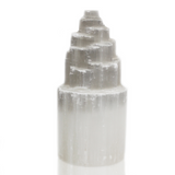 Natural Selenite Tower Lamp - 20 cm