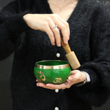 Tree of Life Singing Bowl Set- Green 10.7cm