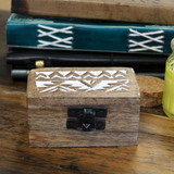 White Washed Wooden Box - Pill Box Slavic Design