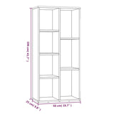 vidaXL Book Cabinet Grey Sonoma 50x25x106 cm