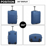 K1873-2 - Kono CABIN SIZE SOFT SHELL HAND LUGGAGE - BLUE