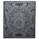 B&W Double Cotton Bedspread + Wall Hanging - Hamsa