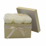 Soap Flower Gift Bouquet - 9 Cream Roses - Square