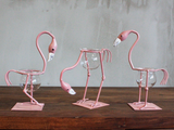 Hydroponic Home Décor - Pink Metal Flamingo Des 1