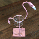 Hydroponic Home Décor - Pink Metal Flamingo Des 2