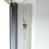 Macrame Pot Holder - Long With Ratten Hoop