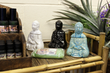 Sitting Buddha Oil Burner - Black