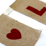 Natural Bunting  I LOVE YOU (large with hearts)