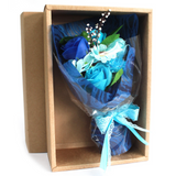 Boxed Hand Soap Flower Bouquet - Blue