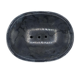 Classic Oval Black Marble Soap Dish