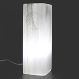 Selenite Block Lamp 25cm - Tree of Life