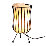 Tall Salt Rock Brazier, White Salt Chunks, Cable & Bulb