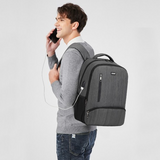 E1978 - Kono Multi Compartment Backpack with USB Connectivity - Grey