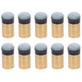 10pcs Billiards Snooker Pool Cue Pole Tip Replacement Parts Screwon Copper PU Leather(10MM )