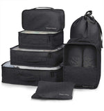 7pcs Packing Cubes Luggage Storage Organiser Travel Compression Suitcase Bags