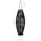 vidaXL Hanging Candle Lantern Holder Bamboo Black 95 cm