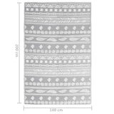 vidaXL Outdoor Rug Grey 140x200 cm PP