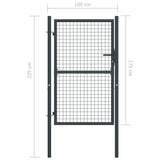 vidaXL Mesh Garden Gate Galvanised Steel 100x225 cm Grey