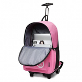 E6877 - Kono Multi-functional Glow-in-the-Dark Trolley Backpack - Pink