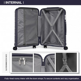 K2091L - Kono 24 Inch Multi Texture Hard Shell PP Suitcase - Classic Collection - Navy