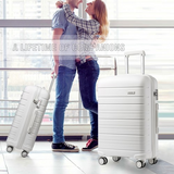 K2091L - Kono 24 Inch Multi Texture Hard Shell PP Suitcase - Classic Collection - White