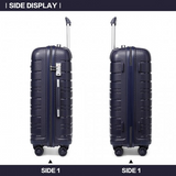 K2091L - Kono Multi Texture Hard Shell PP Suitcase 3 Pieces Set - Classic Collection - Navy