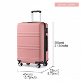 K1871-1L - Kono ABS 20 Inch Sculpted Horizontal Design Cabin Luggage - Nude