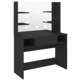 vidaXL Makeup Table with LED Lights 100x40x135 cm MDF Black