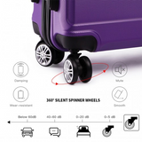 K1871-1L - Kono ABS 24 Inch Sculpted Horizontal Design Suitcase - Purple