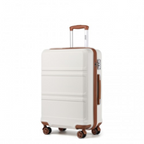 K1871-1L - Kono ABS 24 Inch Sculpted Horizontal Design Suitcase - Cream