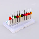 10Pcs/Set Micro Mini Twist Drill Bits Set PCB Print Circuit Board Tungsten Carbide Engraving